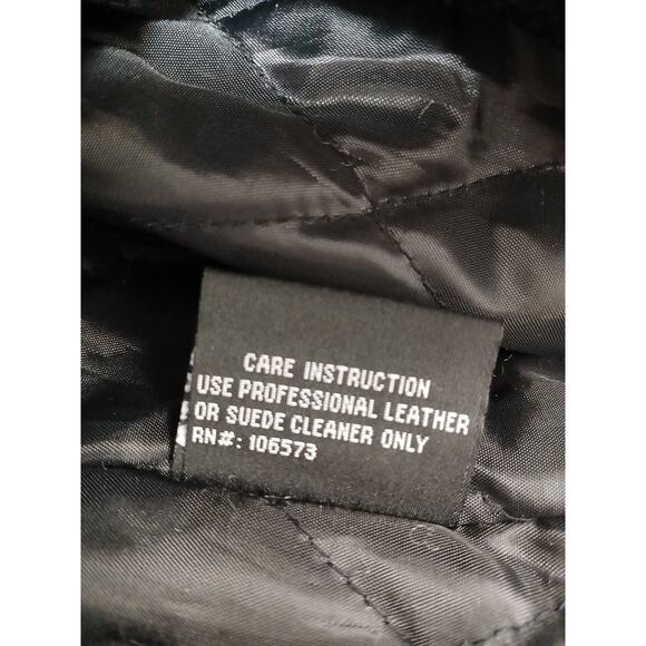 Oscar Piel Leather Jacket w Removable Liner Faux Fur Sz M Black Classic Preppy - Picture 15 of 16